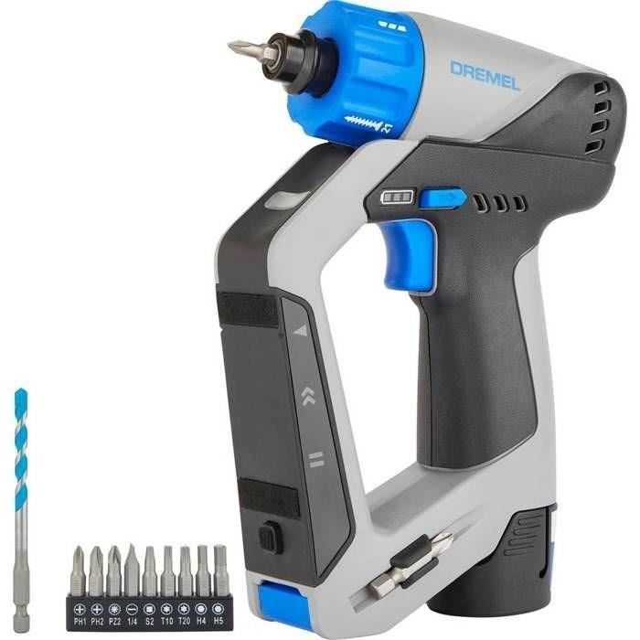 3-in-1 Cordless Drill - 12V DD12V-S1 - 9 Accessories, 1 x 2Ah Battery + Charger - DREMEL Blueprint