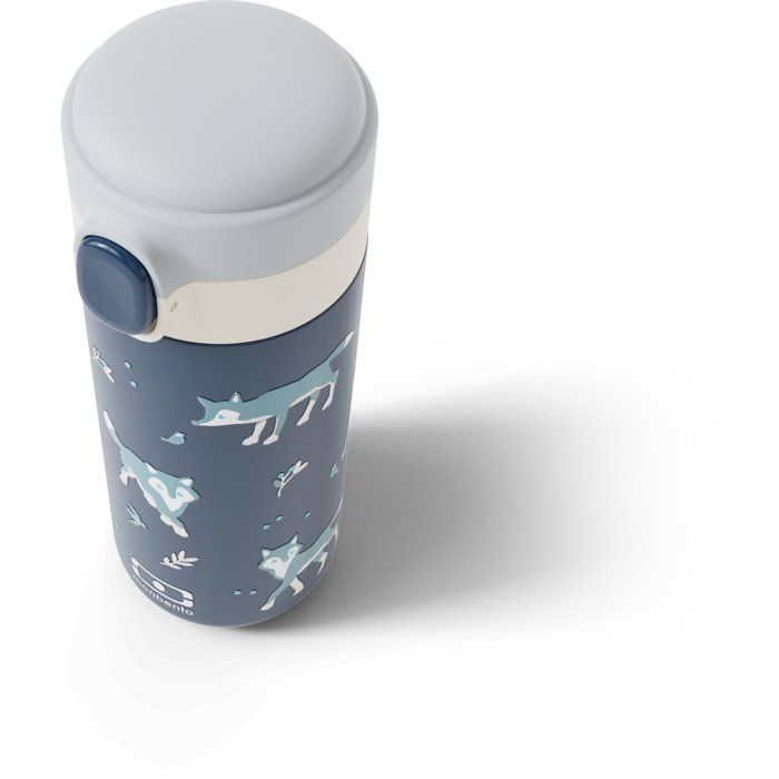MONBENTO Insulated Water Bottle - Children's - Quick-Opening Cap - Pop Wolf