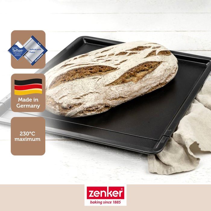 Ensemble de 2 Plaques a pâtisserie extensible - ZENKER - Black Metallic - 37 a 52 x 33 cm