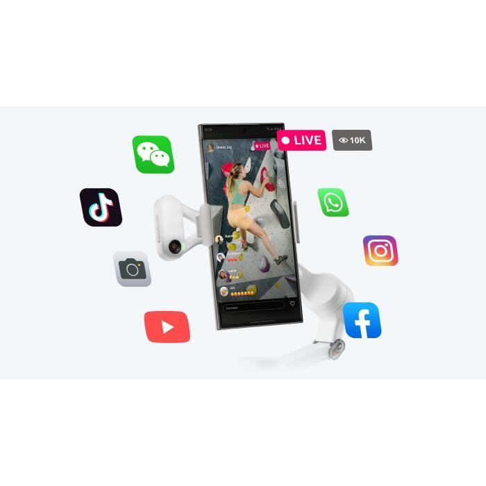 INSTA360 Flow 2 Smartphone Stabilizer - 360° Tracking - 3-Axis Stabilization - White