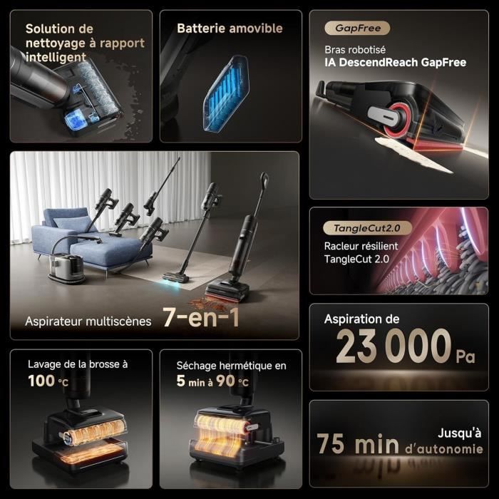 DREAME Cordless Stick Vacuum Cleaner - H15 Mix - 7-in-1,23 kPa Suction