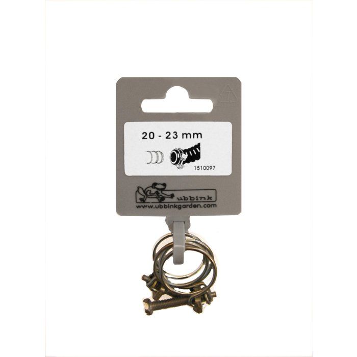 Set of 2 hose clamps - UBBINK - Diameter 20-23 mm - Galvanized - For spiral hose