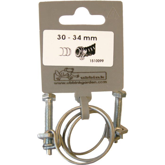 Set of 2 hose clamps - UBBINK - Diameter 30-34 mm - Galvanized - For spiral hose