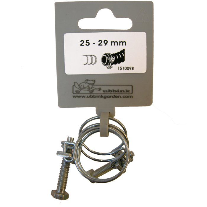 Set of 2 hose clamps - UBBINK - Diameter 25-29 mm - Galvanized - For spiral hose