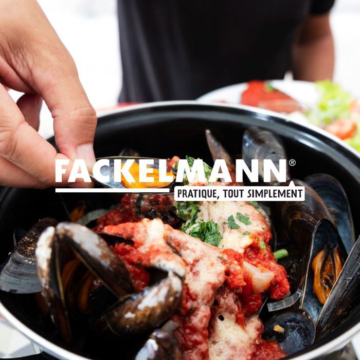 FACKELMANN Set of 2 Enameled Mussel Pots - 20.5 x 26 x 17.5 cm