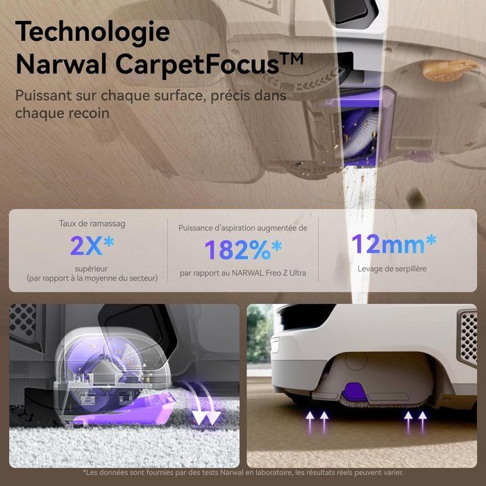 NARWAL FLOW - Aspirateur Robot Laveur avec Station - 22 000 Pa - DualFlow Anti-Enchevetrement Poil Animaux - Systeme Lavage FlowWash
