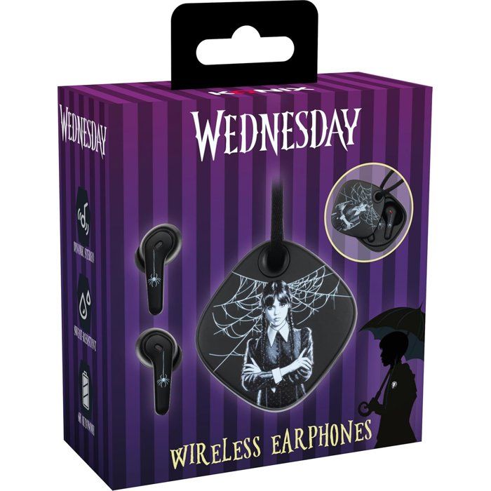 Konix Wireless Earbuds - Wednesday - 6h Battery + 22h Case - IPX4 - Black