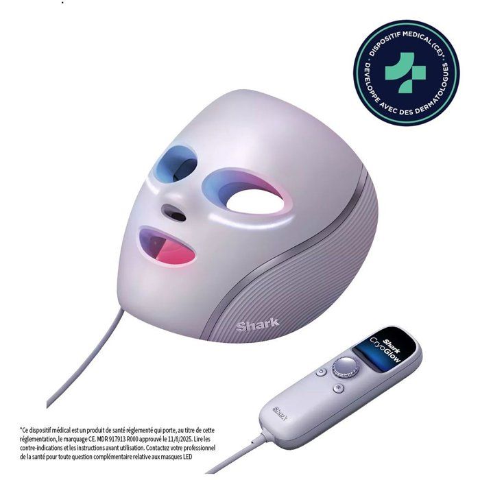 SHARK CryoGlow LED Mask with Lilac Eye Contour Refresher
