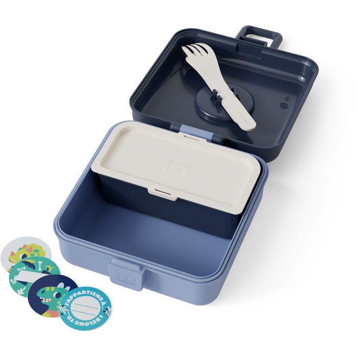 MONBENTO Children's Sandwich Box - Snacky Infinity Blue - Cutlery Included - BPA Free - 850 ml