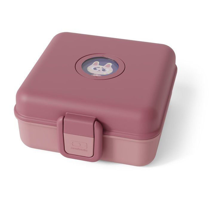 MONBENTO Children's Sandwich Box - Snacky Rose Blush - Lids Included - BPA Free - 850 ml