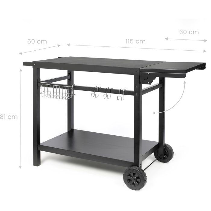 LIVOO Plancha Trolley GS170N - Folding Shelf - 85 x 50 cm Top Shelf