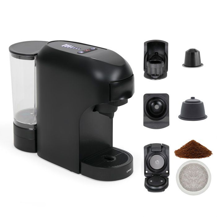 LIVOO 4-in-1 Multi-Capsule Coffee Machine - 1400 W - 7 Coffee Strength Levels - Black - DOD217N