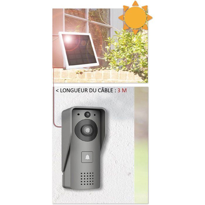 KYF Video Doorbell - Wi-Fi - Rechargeable with Solar Panel