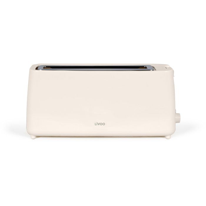 LIVOO Toaster - 900W - Long Slot - Adjustable Thermostat: 7 Levels - DOD168C - Off-white