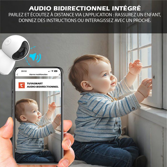 KYF Wired Indoor Camera - Rotating - Full HD - 4MP Motorized P/T - Built-in Siren