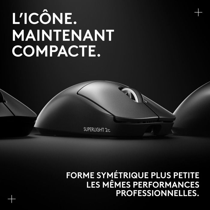 Logitech Gaming Mouse - Wireless - Ultra-Lightweight - G PRO X Superlight 2c - Black