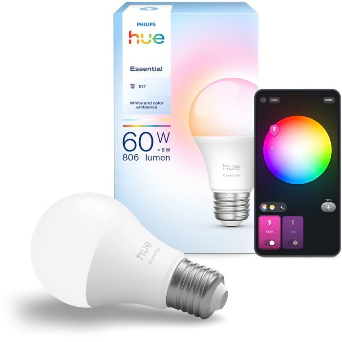 Light Bulb - PHILIPS HUE - Essential - A60 - White and Colored Light