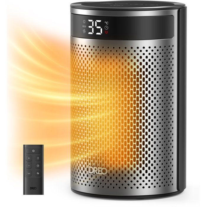 Dreo Atom 416 Auxiliary Heater - Hyper-Ceramic - 1500W - Column - Black