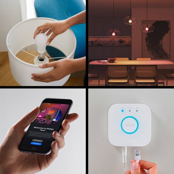 Philips Hue Starter Kit - 1 Bridge - 2 A60 Bulbs - White and Colored Light