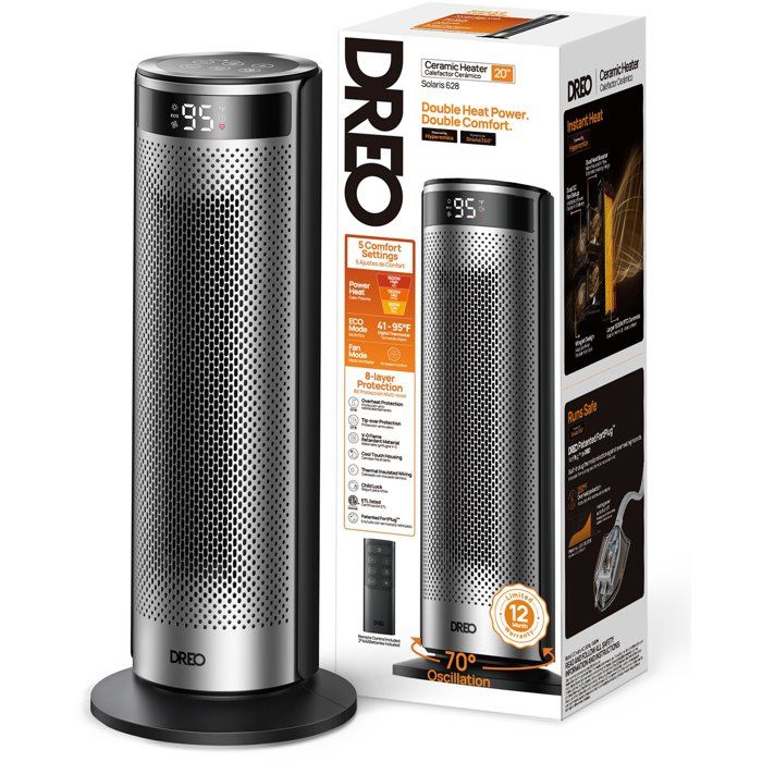 Hyperamic Auxiliary Heater - Dreo - 1500W - Column - Black