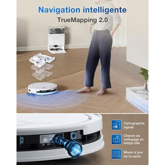 ECOVACS T50 OMNI Robot Vacuum Cleaner - 21000 Pa - White - Gen2 21000Pa