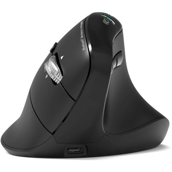 PORT Designs Wireless Mouse - 910204 ERGO AUDITOR - Bluetooth & 2.4 GHz - Rechargeable - Black