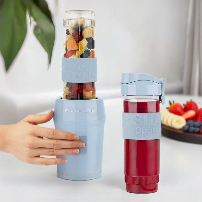 SWEISS Mini Blender - 300 W - 570 ml - 2 Bottles - MOOV6 - Blue