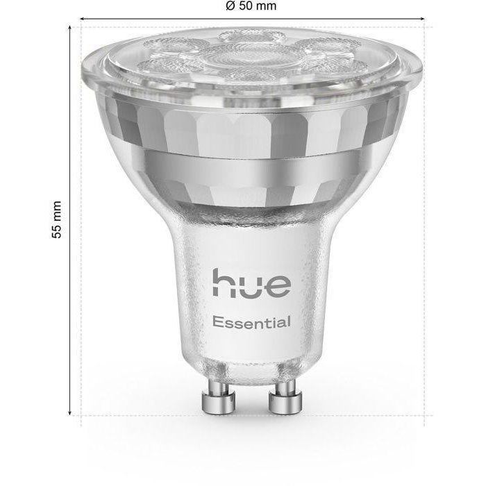 PHILIPS HUE Starter Kit - White and Color Ambient Lighting - 1 Bridge + 3 GU10 LED Spotlights + 1 Dimmer Switch
