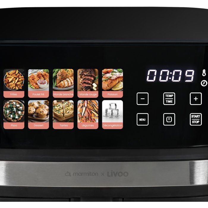Air fryer - LIVOO x Marmiton - DOC343CO - 8 L - 1700 W - 30 recipes via QR code - 100% touchscreen digital