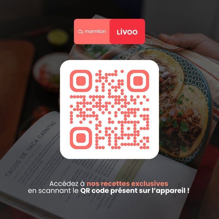 Air fryer - LIVOO x Marmiton - DOC343CO - 8 L - 1700 W - 30 recipes via QR code - 100% touchscreen digital