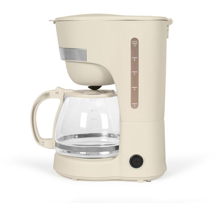 LIVOO Electric Coffee Maker - DOD200C - 750W - 1.25 L - 10 to 12 Cups - Off-white