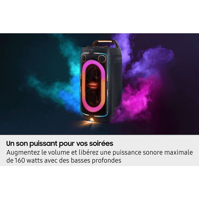 SAMSUNG - Speaker - MX ST40F/XE - 160W - Light Effects - Bluetooth - 16-hour Battery Life - Black