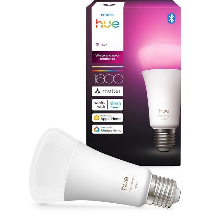 A67 Connected LED Bulb - PHILIPS HUE - Warm White Light - E27 Base - 11.8W - 1000-2000K - 1600 Lumens
