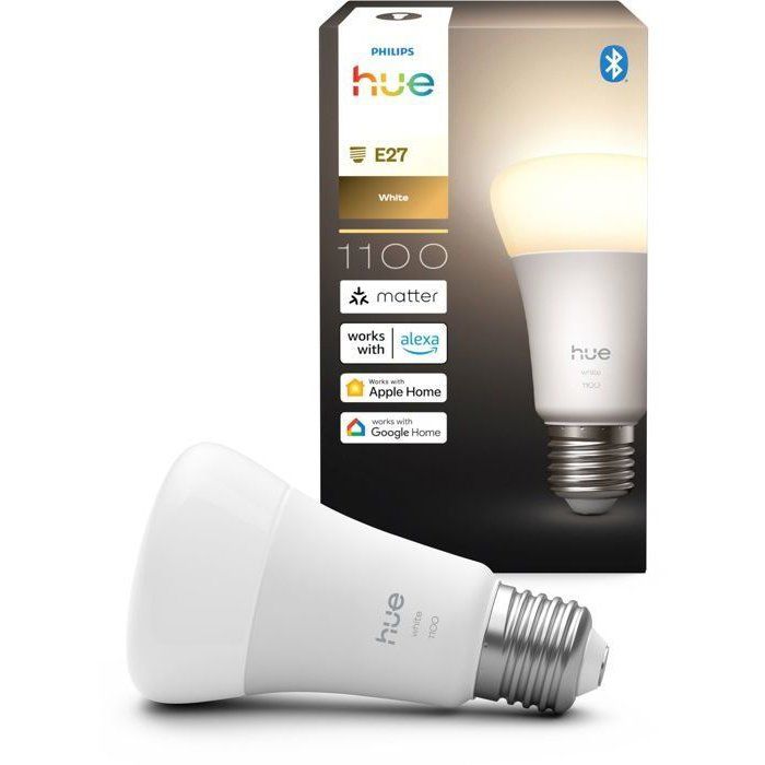 A60 Connected LED Bulb - PHILIPS HUE - Warm White Light - 2700K - E27 Base - 9.5W - 1100 Lumens