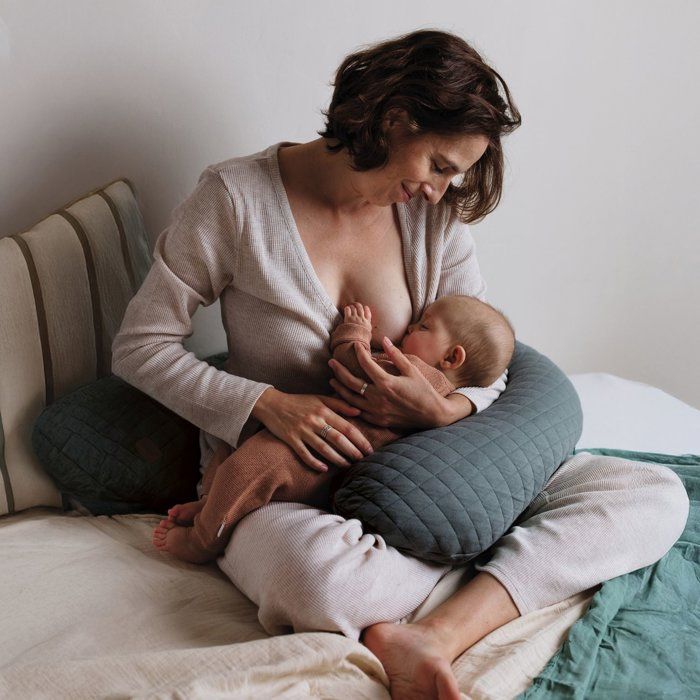 BEABA Maternity Pillow - Big Flopsy™ - Cotton Flower - Mineral Grey