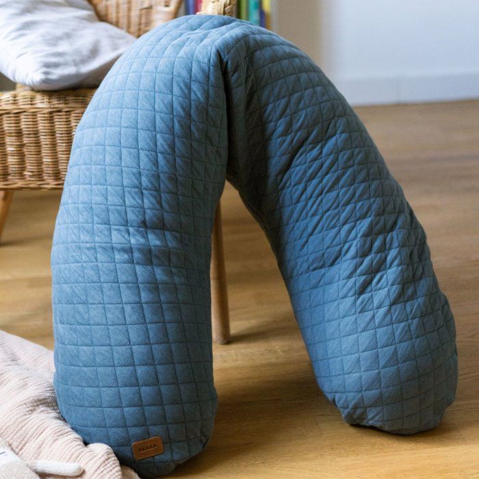 BEABA Maternity Pillow - Big Flopsy™ - Cotton Flower - Mineral Grey