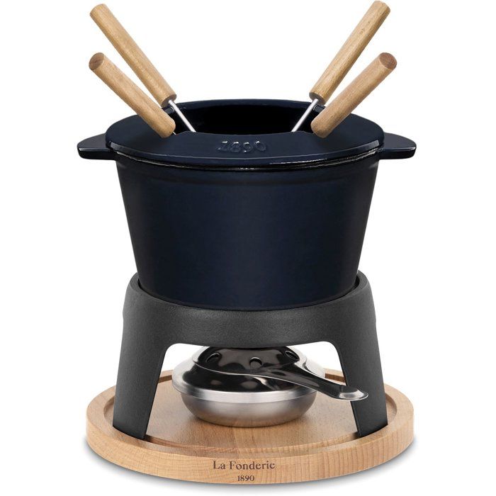 LA FONDERIE 1890 MONT D'ARBOIS Fondue Pot - 1.2 L - Serves 4 - Blue
