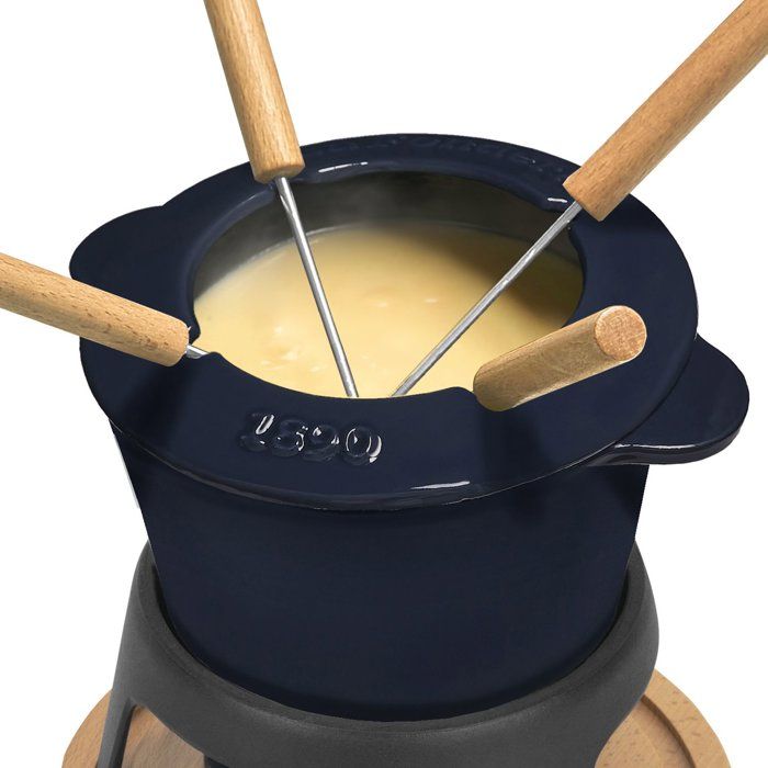 LA FONDERIE 1890 MONT D'ARBOIS Fondue Pot - 1.2 L - Serves 4 - Blue