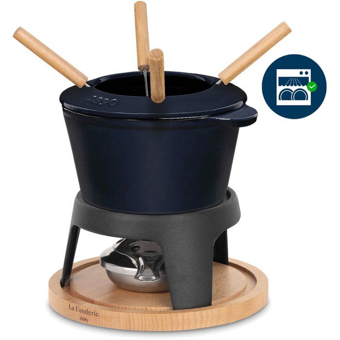 LA FONDERIE 1890 MONT D'ARBOIS Fondue Pot - 1.2 L - Serves 4 - Blue