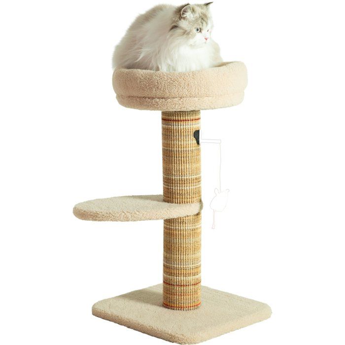 ZOLUX Cat Tree 70 cm - Stable, Resting Area, Mouse Toy, Sisal - Boreal - Beige