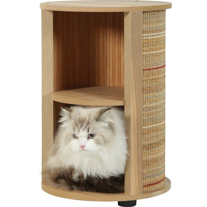 ZOLUX 3-in-1 Cat Side Table - Sisal Scratching Post, Bed and Side Table - 52 cm - Boreal - Beige