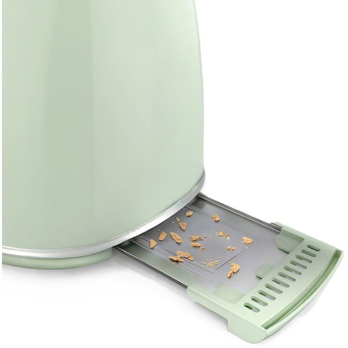 SWEISS Vintage Toaster - 850W - 2 Slots - Adjustable Thermostat - GRS7 - Green 2-slice