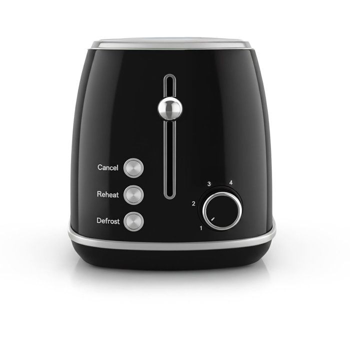 SWEISS Vintage Toaster - 850W - 2 Slots - Adjustable Thermostat - GRS9 - Black 2-slice