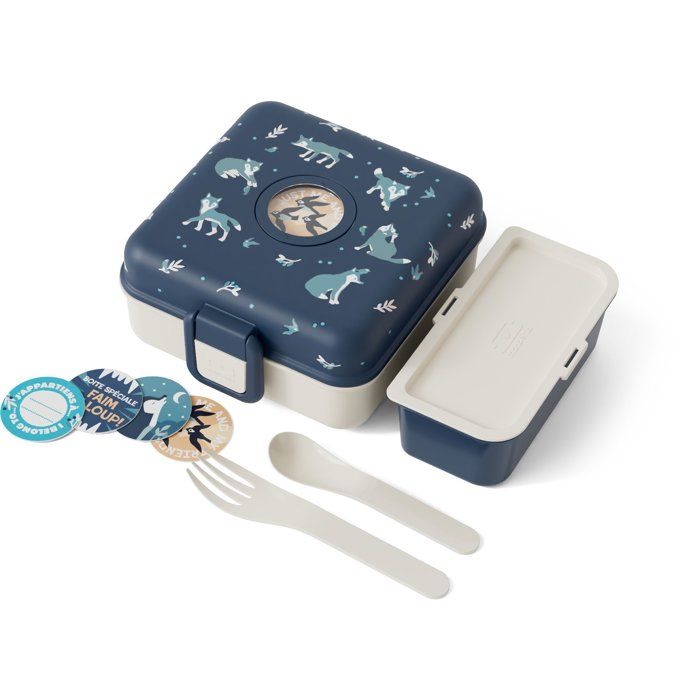 MONBENTO Children's Sandwich Box - 850 ml - BPA Free - Snacky Wolf