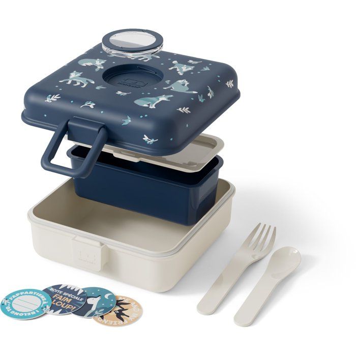 MONBENTO Children's Sandwich Box - 850 ml - BPA Free - Snacky Wolf