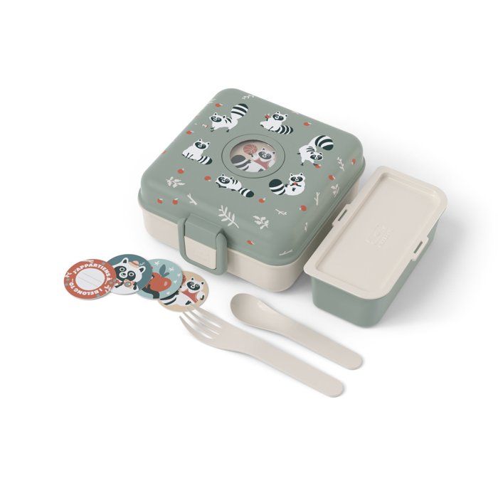 MONBENTO Kids' Sandwich Box - 850 ml - BPA Free - Snacky Raccoon