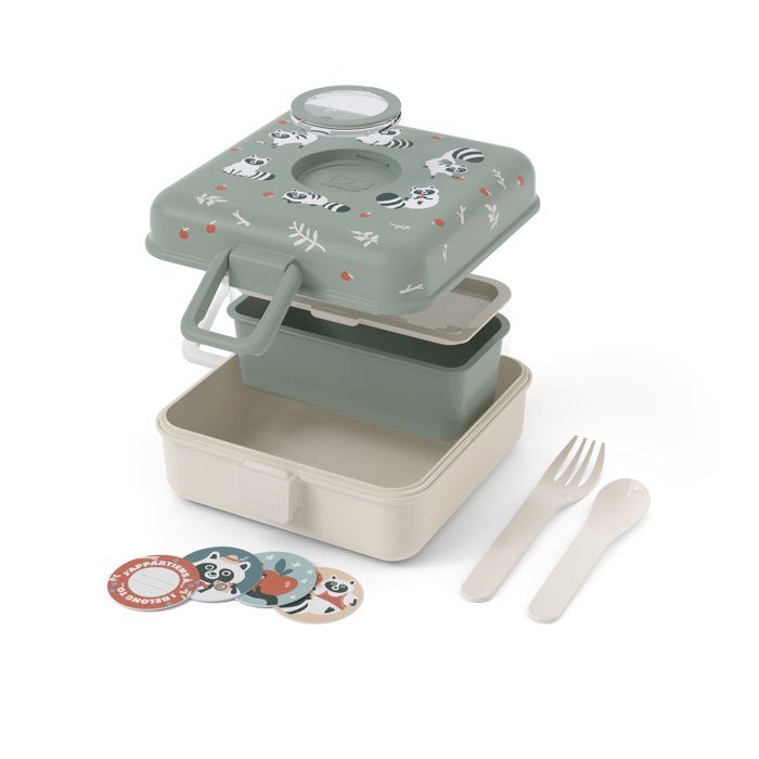 MONBENTO Kids' Sandwich Box - 850 ml - BPA Free - Snacky Raccoon