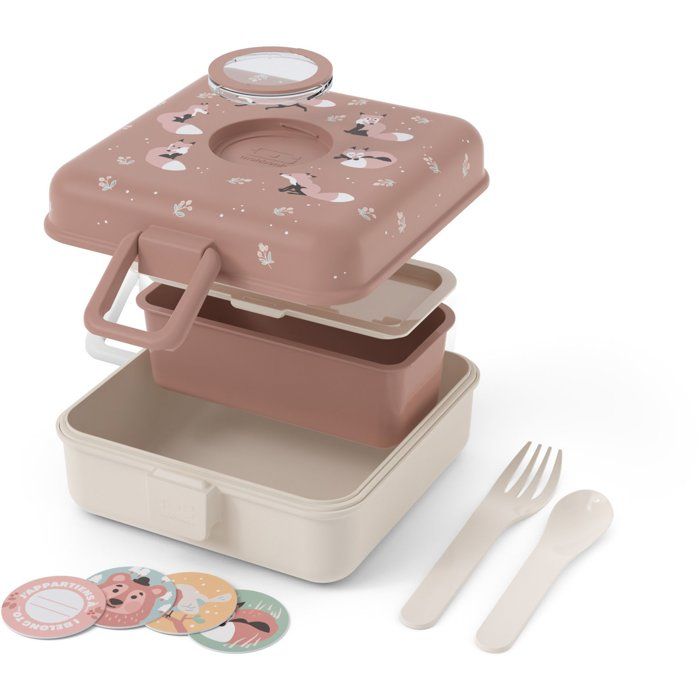 MONBENTO Kids' Sandwich Box - 850 ml - BPA Free - Snacky Fox