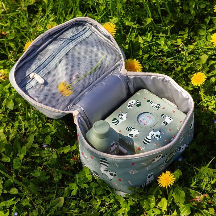 MONBENTO Insulated Lunch Bag, Frosty 5 L Raccoon, Children's Cooler