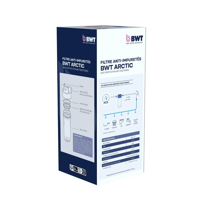 BWT ARCTIC 20 µm Anti-Contamination Filter - Bacteriostatic Cartridge - 3000 l/h